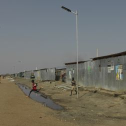 Toilets are built by Oxfam to assist sanitation at the transit centre in Renk.