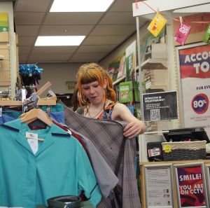 Customer shopping in Oxfam shops